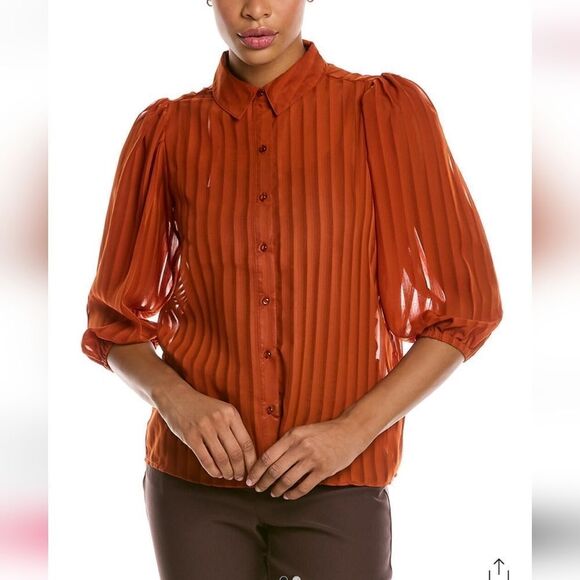 NANETTE LEPORE Nanette Shadow Stripe Top - Picture 1 of 6